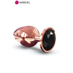 Diamond Plug L Dorcel, plug anal métal or rose avec bijou diamant noir