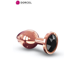 Diamond Plug M Dorcel, plug anal métal or rose avec bijou diamant noir