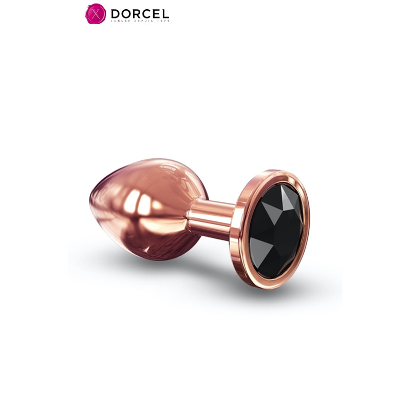 Diamond Plug M Dorcel, plug anal métal or rose avec bijou diamant noir