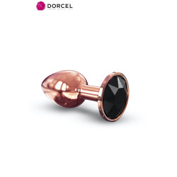 Diamond Plug S Dorcel, plug anal métal or rose avec bijou diamant noir