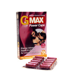 Boîte de G Max Power Caps Femme 10 gélules, formule aphrodisiaque