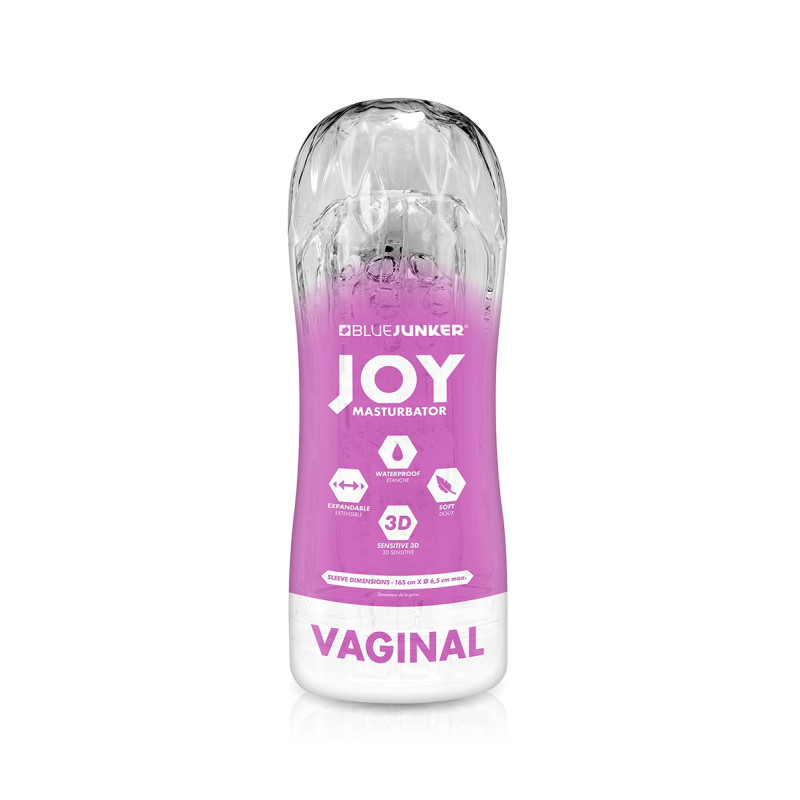 Masturbateur vaginal Blue Junker Joy, texture interne perlée 3D