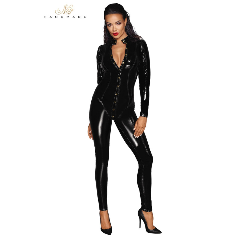 Combinaison intégrale vinyle F247 brillante et moulante pour look fetish chic
