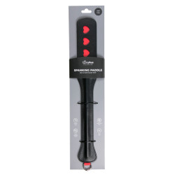 Paddle EasyToys battoir cuir noir et rouge avec effet sonore intense