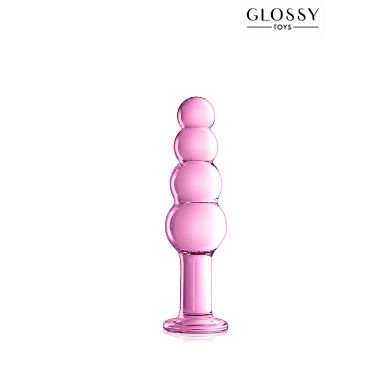 Plug anal verre Glossy Toys N° 9 Pink incassable et hygiénique