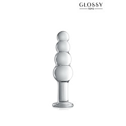 Gode en verre translucide Glossy Toys N° 9 Clear, hygiénique et durable