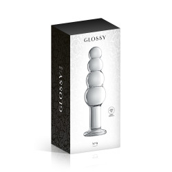 Gode verre Glossy Toys N° 9 avec 4 boules progressives pour plaisir profond