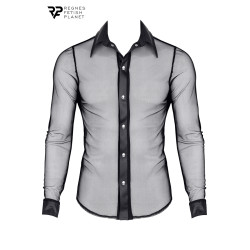 Chemise Regnes Cesare couture rouge détails mode transparence