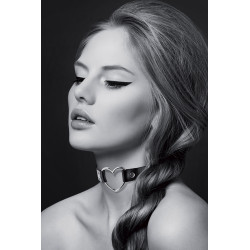 Collier cœur Bijoux Pour Toi noir simili cuir ras de cou sexy chic et sensuel