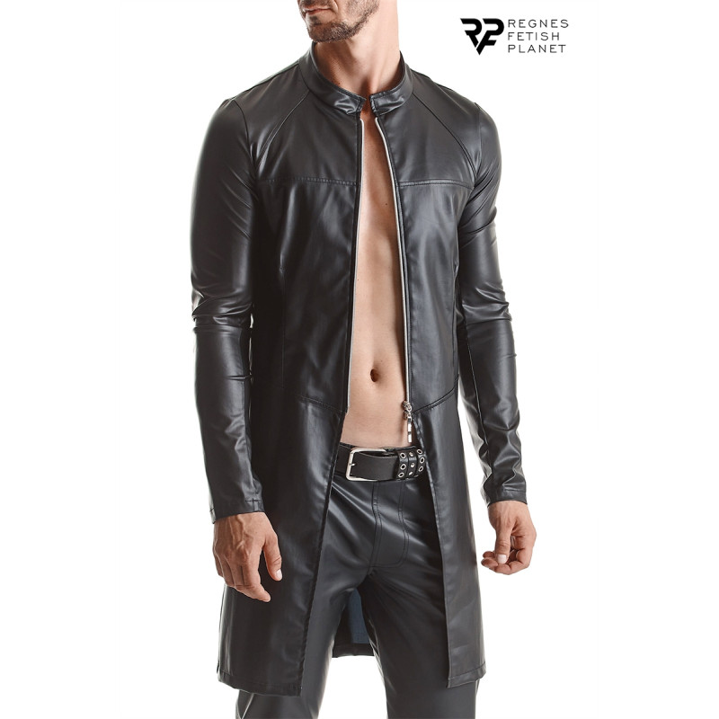 Manteau wetlook Mario Regnes tissu extensible brillant effet seconde peau