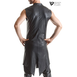 Veste longue sans manche wetlook Marco Regnes poches pratiques look dominantur stylé