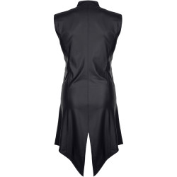 Veste longue sans manche wetlook Marco Regnes style queue de pie couture rouge moderne