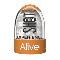 Masturbateur Mini Shot Experience Transparent couleur IPX8, nettoyage simple, compatible lubrifiants eau