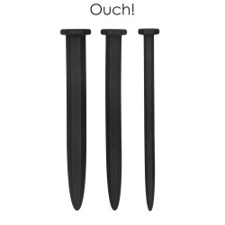 Set 3 plugs urétraux Ouch silicone grands clous tiges hexagonales 15,5 cm sensation
