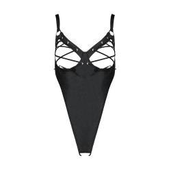 Body lacé Céline Passion soutien-gorge agrafes croix poitrine, string string échancré