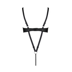 Lingerie clubwear Céline Passion effet cuir mat, ouvertures érotiques hanches fines