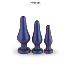 Kit 3 plugs anal Comet Hueman silicone souple et base plate