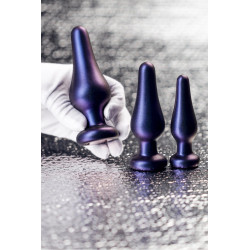 Kit 3 plugs anal Comet Hueman tailles S 10 cm, M 11,5 cm, L 13 cm