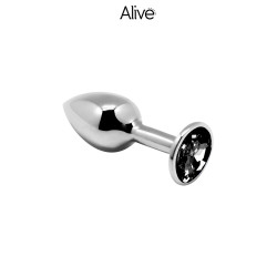 Plug métal bijou noir L Alive élégant et lisse pour plaisir anal raffiné et profond