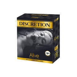 Baillon Discretion rouge, sangle réglable en simili cuir pour domination et sensations intenses