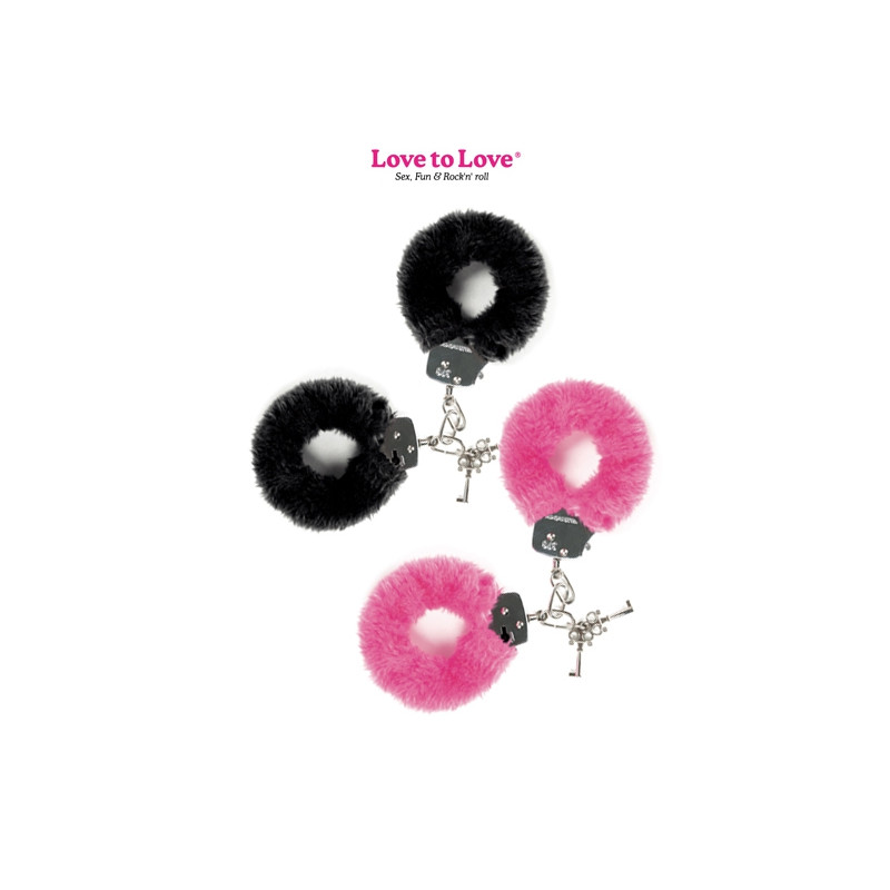 menottes attach me en métal avec fausse fourrure pour jeux coquins