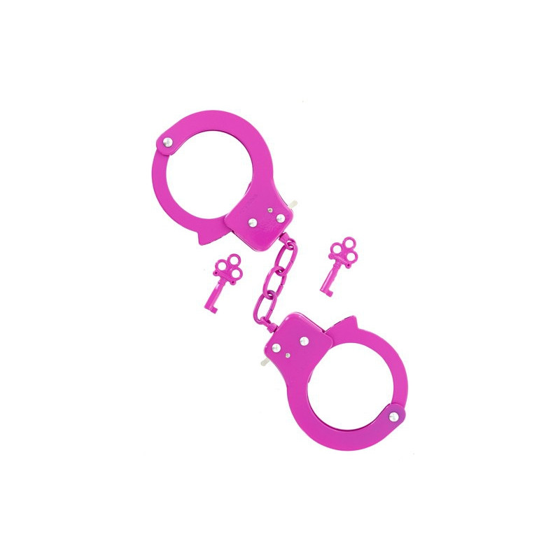 menottes métalliques colorées NMC, jeux domination et soumission avec loquet de sécurité