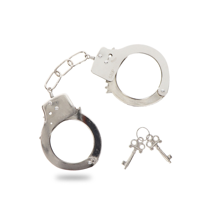 Menottes métal argentées Toy Joy, domination, plaisir, érotisme, soumission