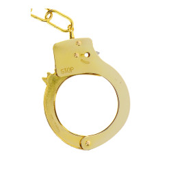 Menottes métal dorées Toy Joy, brillance, séduction, lien érotique, confiance