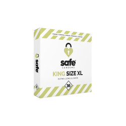 36 préservatifs Safe King Size XL confort idéal pour pénis taille XXL