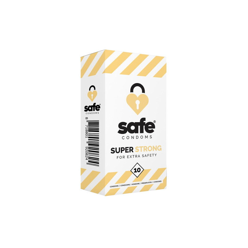 10 préservatifs Safe Super Strong latex solide adapté au sexe anal