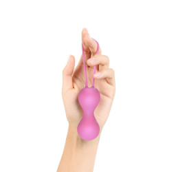 Boules de Geisha Joia Pink Passion, double boule métal pour entraînement périnéal