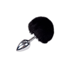Plug métal Fluffy M noir Alive, dimension 8x3,5 cm, design lisse et ergonomique