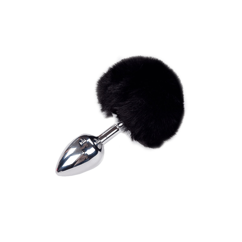 Plug métal Fluffy M noir Alive, dimension 8x3,5 cm, design lisse et ergonomique