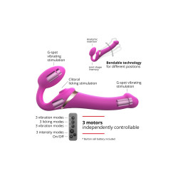 Strap on me Multi Orgasm fuchsia M sextoy ergonomique langue vibrante design moderne