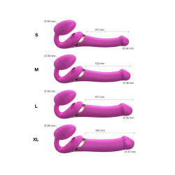 Strap on me Multi Orgasm fuchsia M vibrations multiples étanche contrôle sans fil