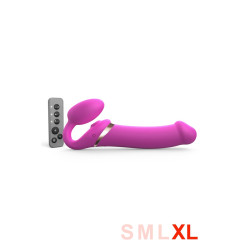 Strap on me Multi Orgasm fuchsia XL gode ceinture ergonomique triple moteur télécommande