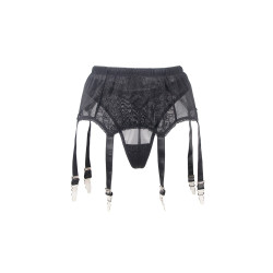 Porte Jarretelles noir semi-transparent, 6 clips réglables, lingerie sexy, ensemble charme
