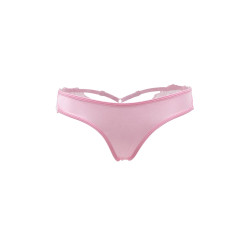 String rose brésilien, finition dentelle, maille douce, silhouette féminine sublimée, confort optimal