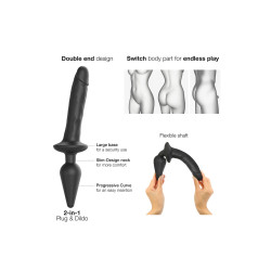 Switch Plug In Réaliste, double stimulation, insertion facile, base évasée pour sécurité optimale