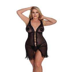 Nuisette Dixie tulle noir élastique pour morphologie seyante et séduction féminine