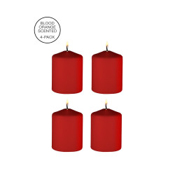 4 bougies SM rouges parfumées Ouch! orange sanguine chaleur douce plaisir