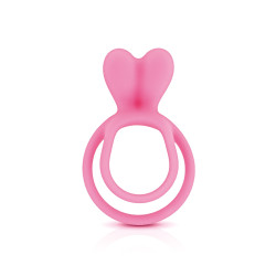 Double Cockring rose Glamy anneaux en silicone stimulation clitoridienne érection