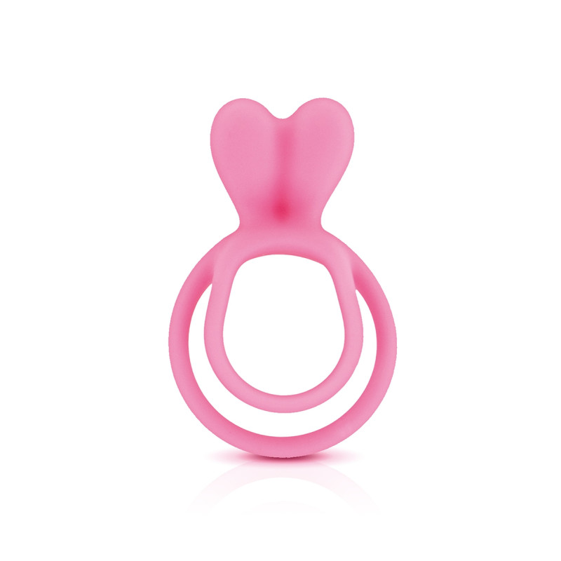 Double Cockring rose Glamy anneaux en silicone stimulation clitoridienne érection