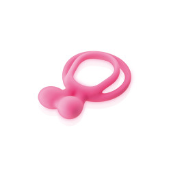 Double Cockring rose Glamy anneau serrant pénis et testicules confort durable