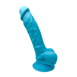 Gode double densité bleu SilexD sextoy hypoallergénique texture douce sécurité