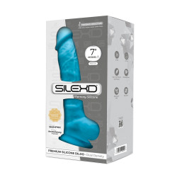 Gode double densité bleu SilexD mémoire forme ventouse plaisir anal vaginal