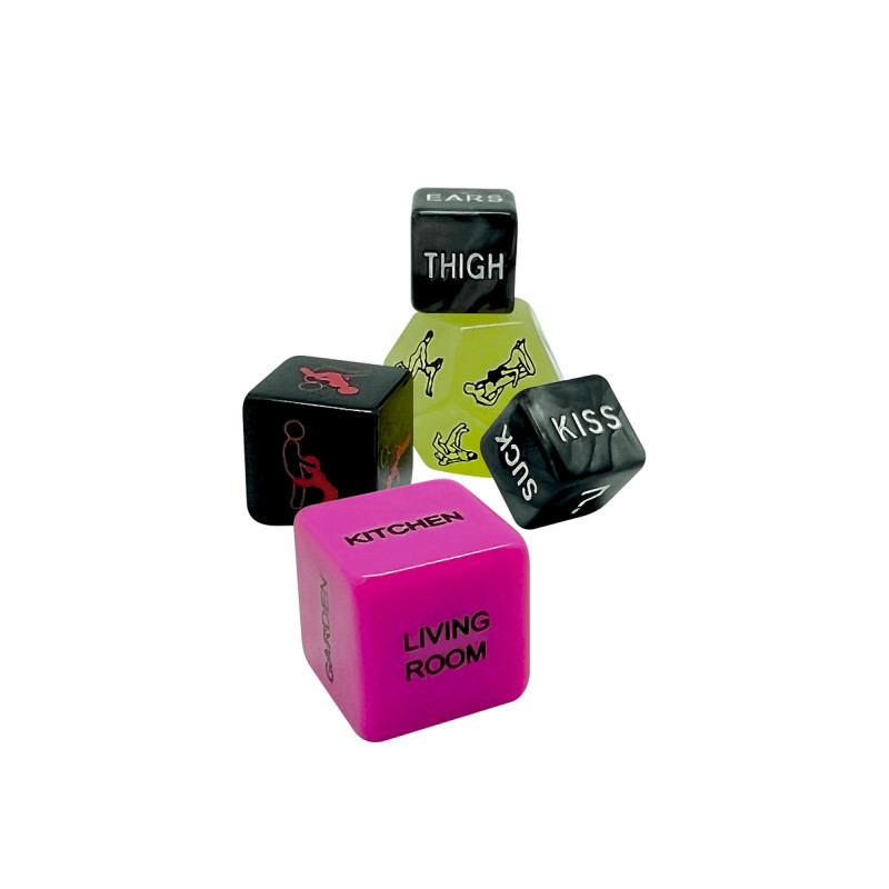 Set 5 dés coquins Ooo Wooomy jeu érotique défis sensuels fun couple
