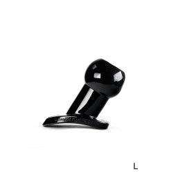 Plug anal Tunnel L 3,2 cm en TPR doux, base évasée pour sécurité et plaisir hardcore assuré.