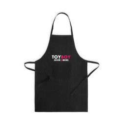 Tablier Toy Boy Jacquie et Michel, ajustable et équipé d’une poche pour cuisine ou cocktail stylé.