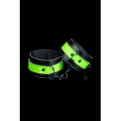 Menottes chevilles phosphorescentes Ouch métal solide et cuir doux pour plaisir sécurisant
